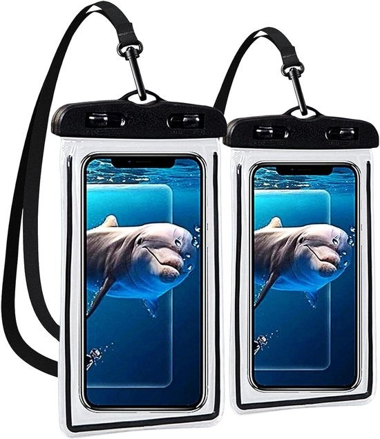 Custodia per iPhone IPX8 con cinturino e spalla - Impermeabile e universale - Resistenze allo shock - 2 pezzi