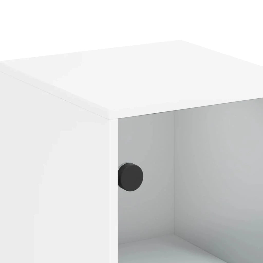 Buffet credenza cassettiera mobiletto mobile contenitore organizer per cucina soggiorno salotto con ante in vetro 35 x 37 x 120 cm bianco 02_0030108