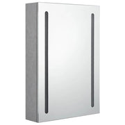 Mobiletto da bagno con specchio LED 50 x 13 x 70 cm grigio 02_0006604