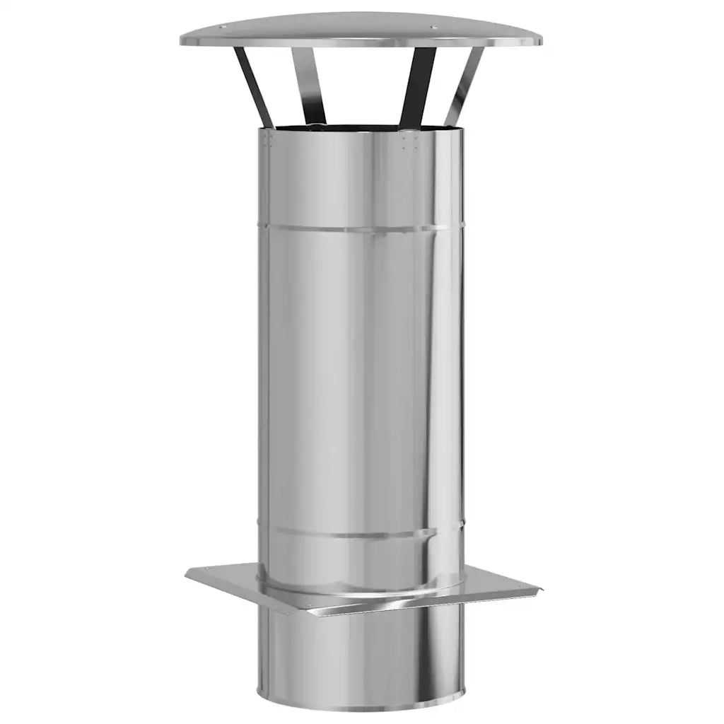vidaXL Estensione Camino Argento 35 x 35 x 65 cm Acciaio inossidabile