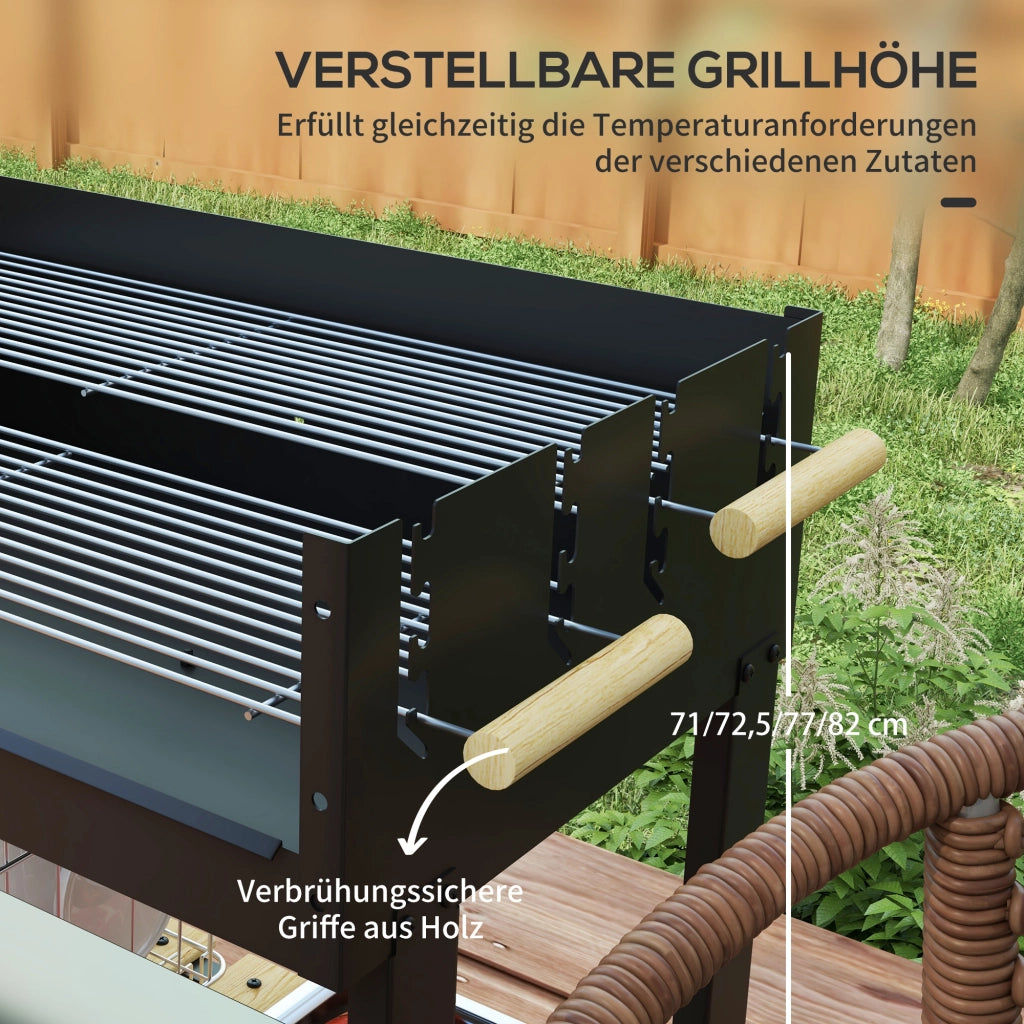 Griglia a Carbone con Carrello ¨C Zephmum ¨C Nero 113x53.5x82.5 cm