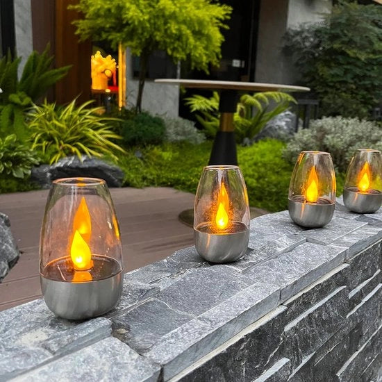6 Pacchi di Lampioni Solari - Impermeabili e Effetto Fiamma - Illuminazione Esterna per Giardino, Terrazza e Decorazione Festiva