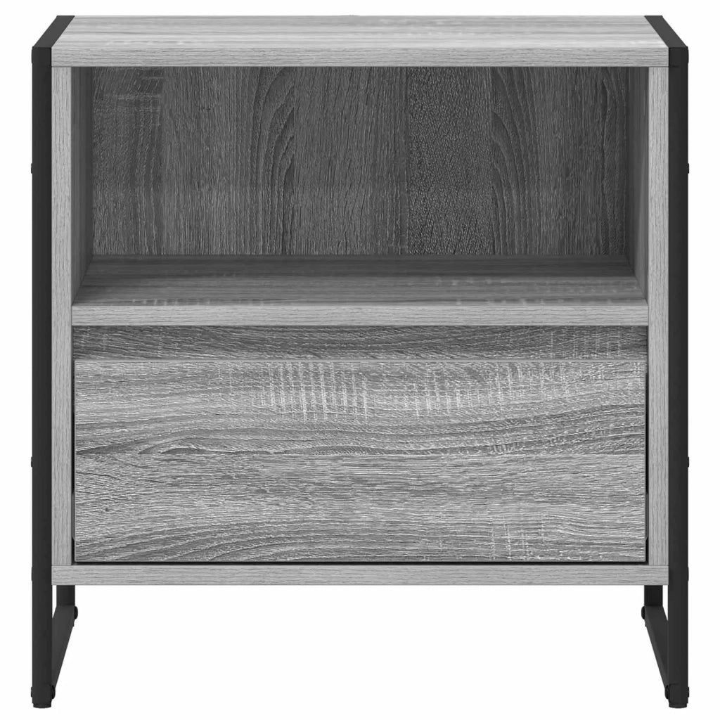 Comodino con cassetto 2 pz-Set di 2 Tavolino da notte Grigio Sonoma 50 x 39,5 x 50 cm