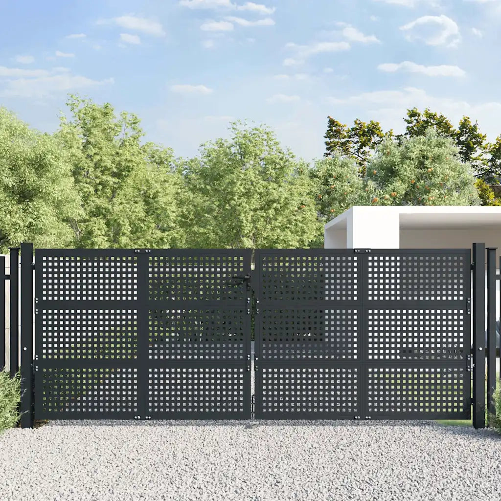 Cancello Giardino Antracite 400x200 cm in Acciaiocod mxl 119124