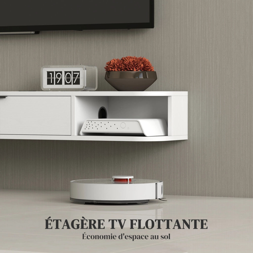 Mobile TV sospeso ¨C Minimal ¨C bianco 120x24x16 cm
