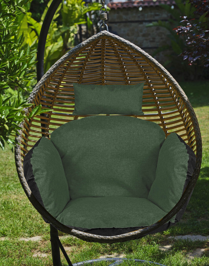 AIO FACTORY Cuscino da giardino impermeabile verde 112x113 cm per sedia sospesa