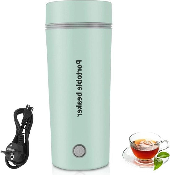 Portatile 400 ml termos elettrico 3 in 1 - Mini termos 3 in 1 - Spegnimento automatico - Tè latte caffè - Verde chiaro