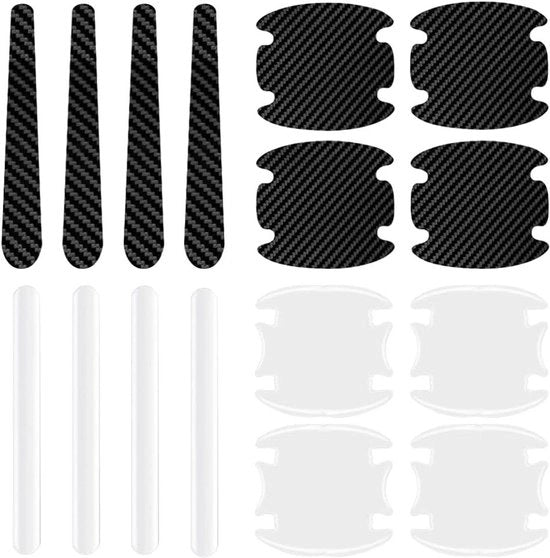 Kit di protezione autoportante per autodeurklink - Copertura universale per maniglione auto resistente e autoadesiva - Protezione contro graffi per maniglione auto (16 pezzi, 2 colori)