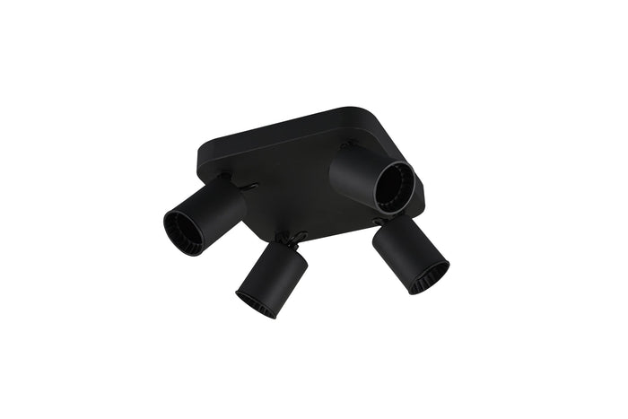 Faretto da Interno  GU10 in Metallo Nero Opaco