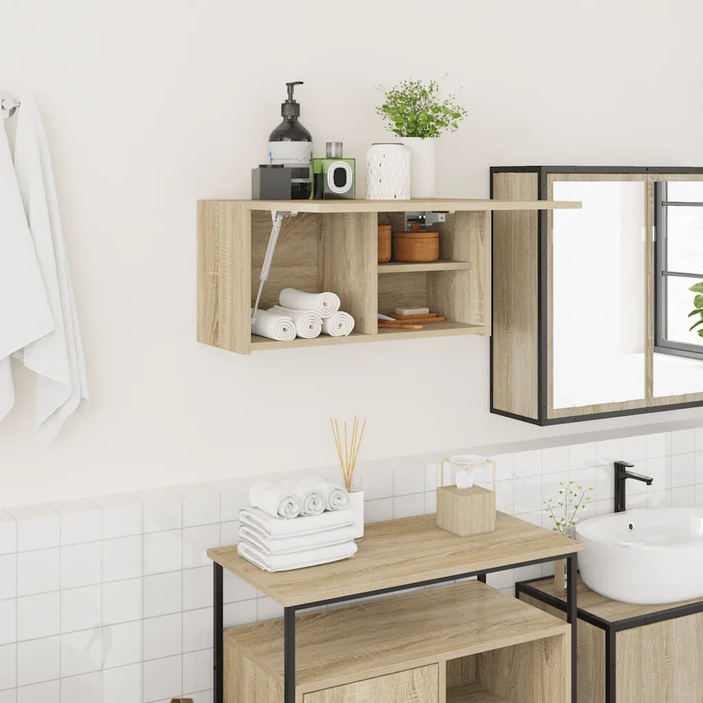 Mobile da Bagno Rovere Sonoma 60x25x30 cm in Legno Multistrato 860060