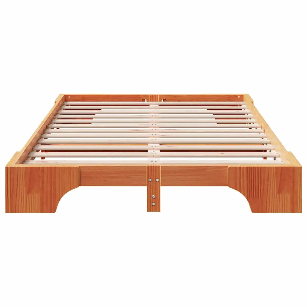 Struttura del letto Marrone cerato 135 x 190 cm Pino massello 872871