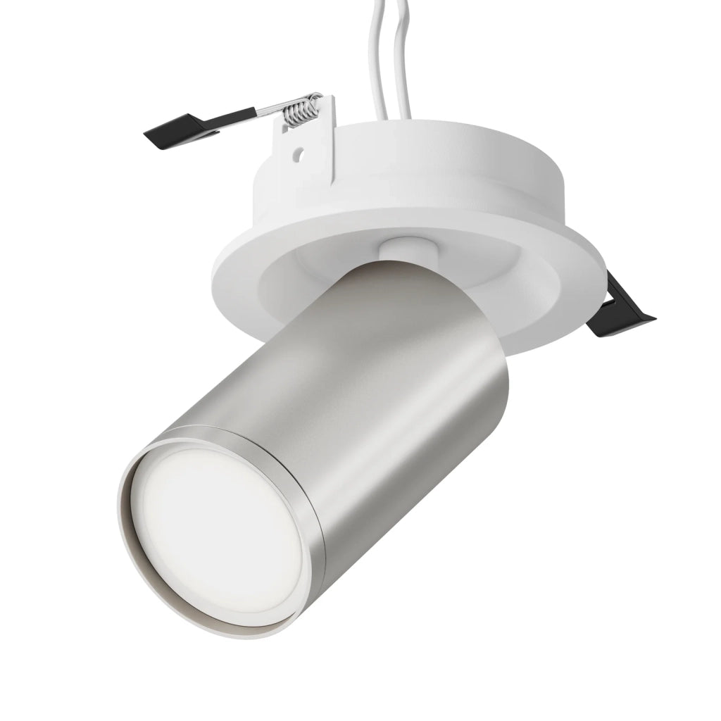 Maytoni Lampada da incasso moderna FOCUS S 1 luce GU10 bianco metallo