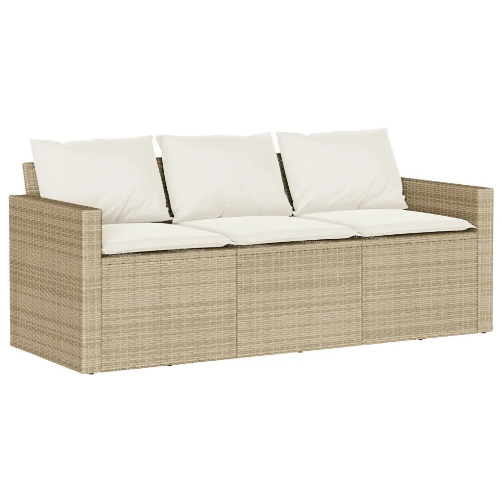 Set Divano da Giardino 6 pz con Cuscini Beige in Polyrattan 3213558