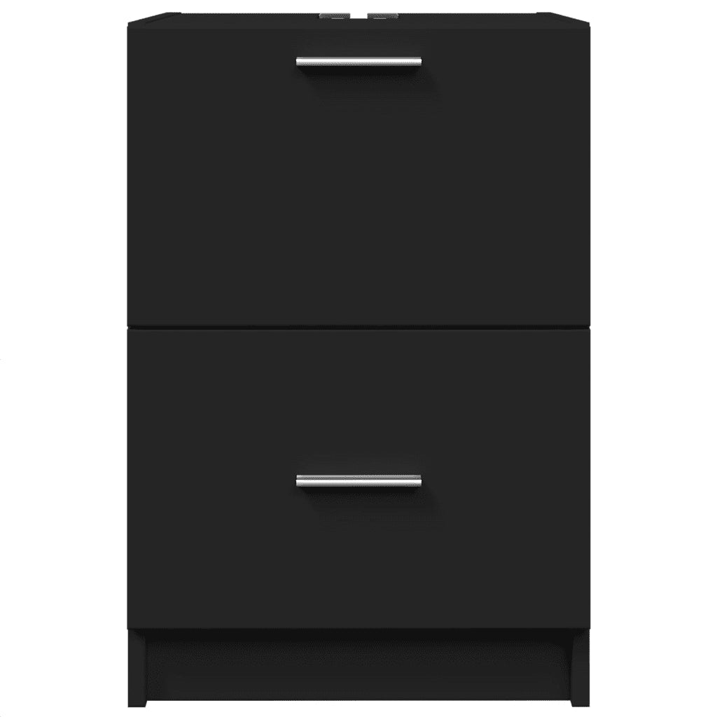 Mobile Lavabo Nero 80x33x60 cm in Legno Multistrato 848102