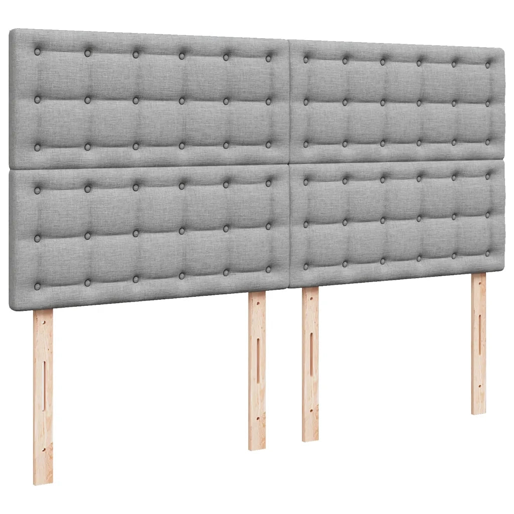 Giroletto a Molle con Materasso Grigio Chiaro 200x200cm Tessuto 3294089