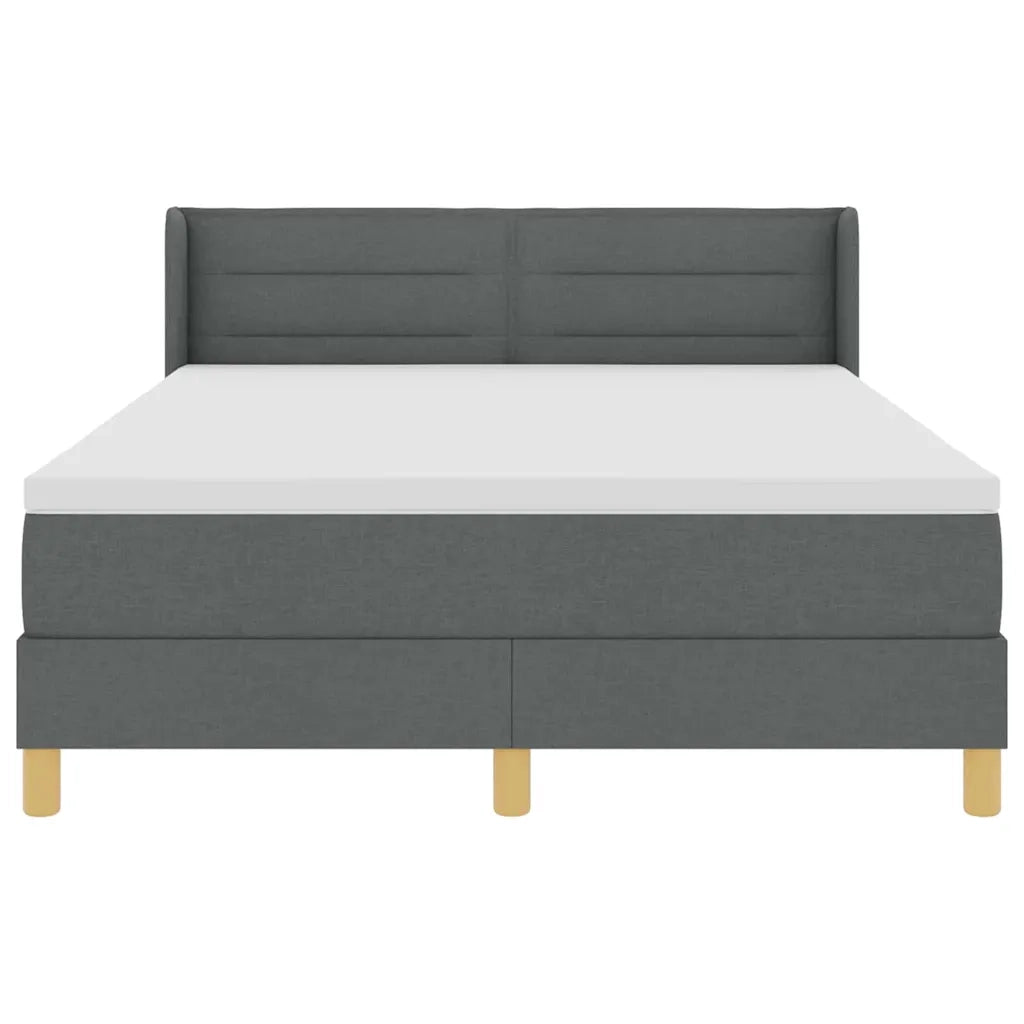 Letto a molle con materasso Grigio scuro 190 x 140 cm Tessuto 3341224