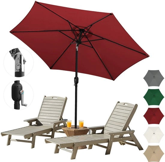 Parasole per balcone 2,7 m – Struttura metallica, protezione UV, rosso