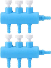 Splitter per flusso d'aria per acquario, valvola regolatrice di flusso d'aria in plastica, diffusore di ossigeno per acquario, accessori per pompa d'aria per acquario (3 vie, 2 pezzi)