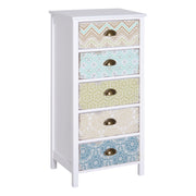 Cassettiera con 5 Cassetti ¨C zephmum ¨C 46x34x97.5cm Bianco Legno