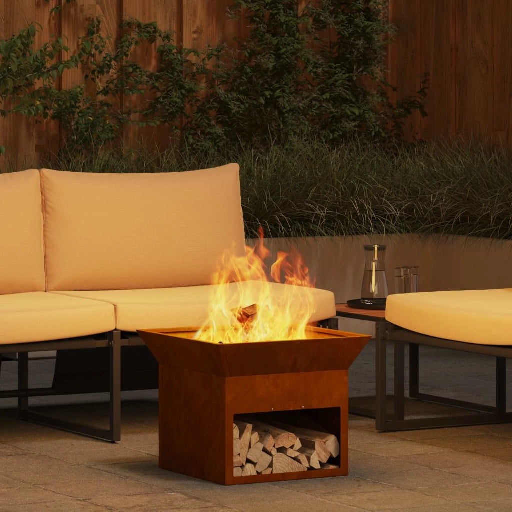 Focolare Ruggine 50 x 50 x 40 cm acciaio corten 874582