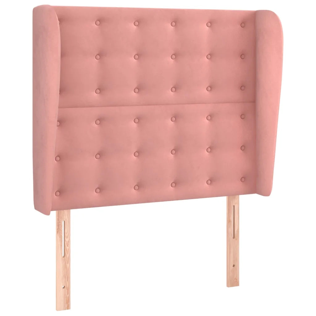 Testiera ad Orecchio Rosa 93x23x118/128 cm in Velluto 3118431