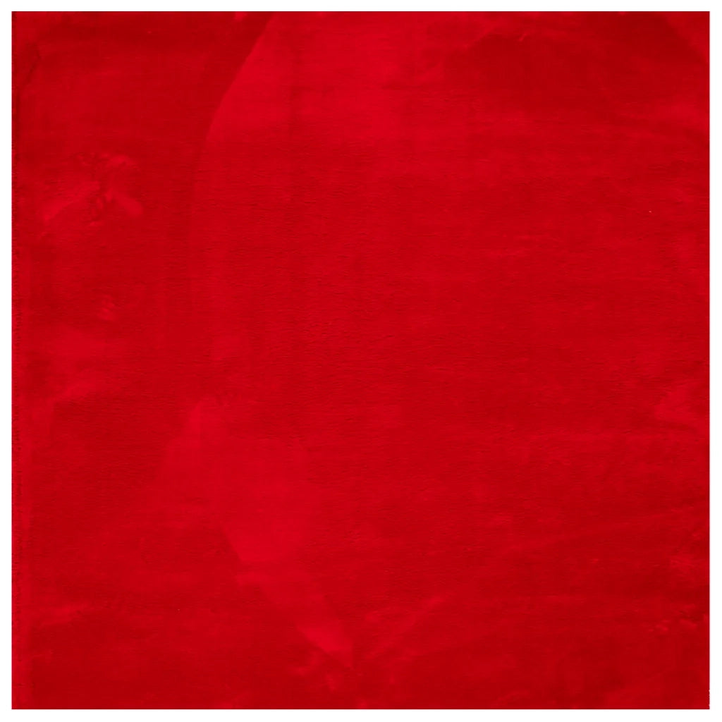 Tappeto a Pelo Corto HUARTE Morbido e Lavabile Rosso 160x160cm 375173