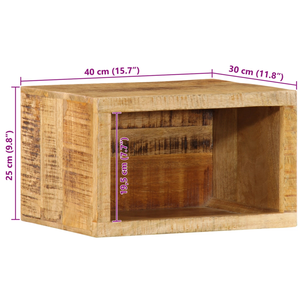 Armadio a Parete 40x30x25 cm Legno Massello di Mango Grezzo