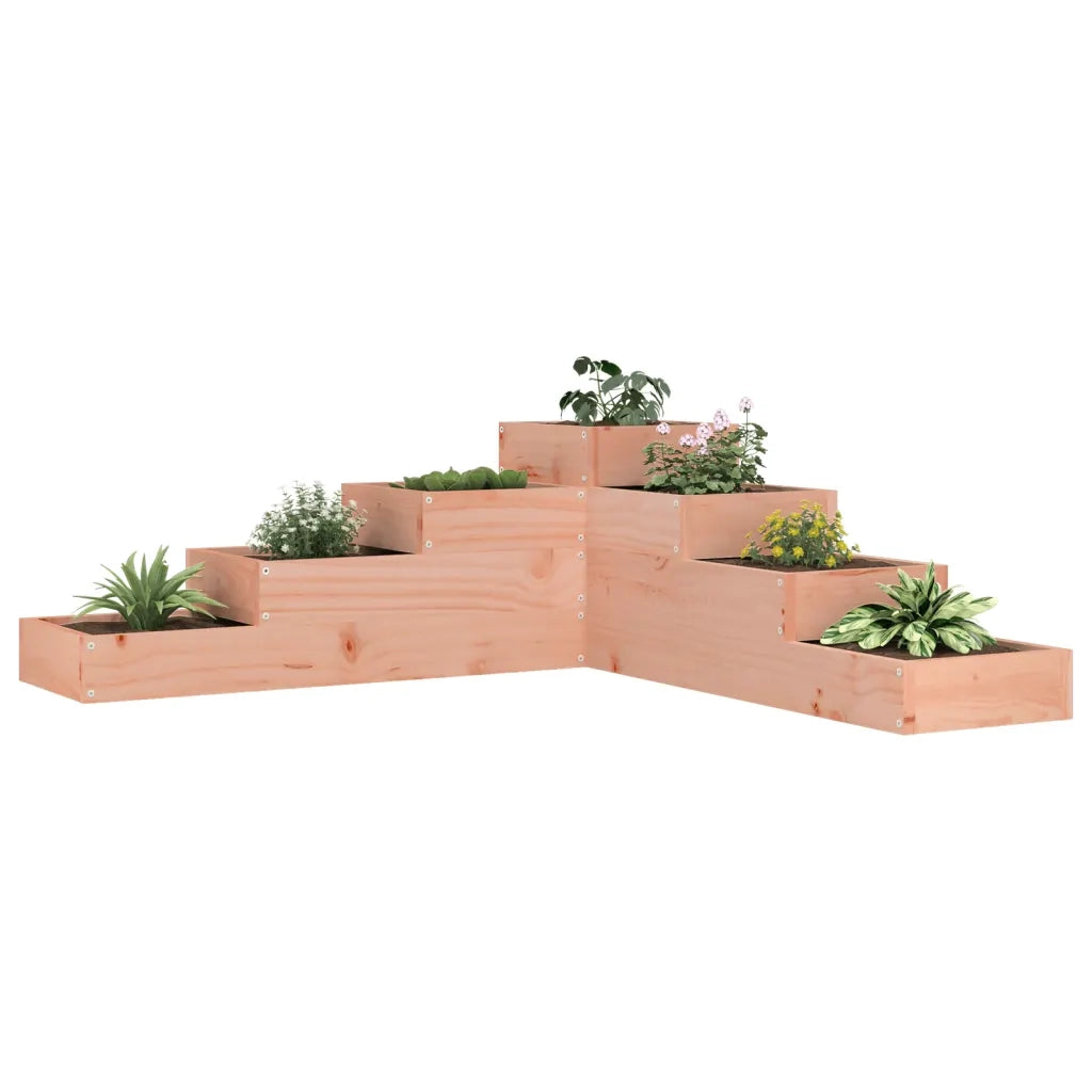 Fioriera da giardino a 4 ripiani-Vaso da Esterno 106x104,5x36 cm in legno massello Douglas