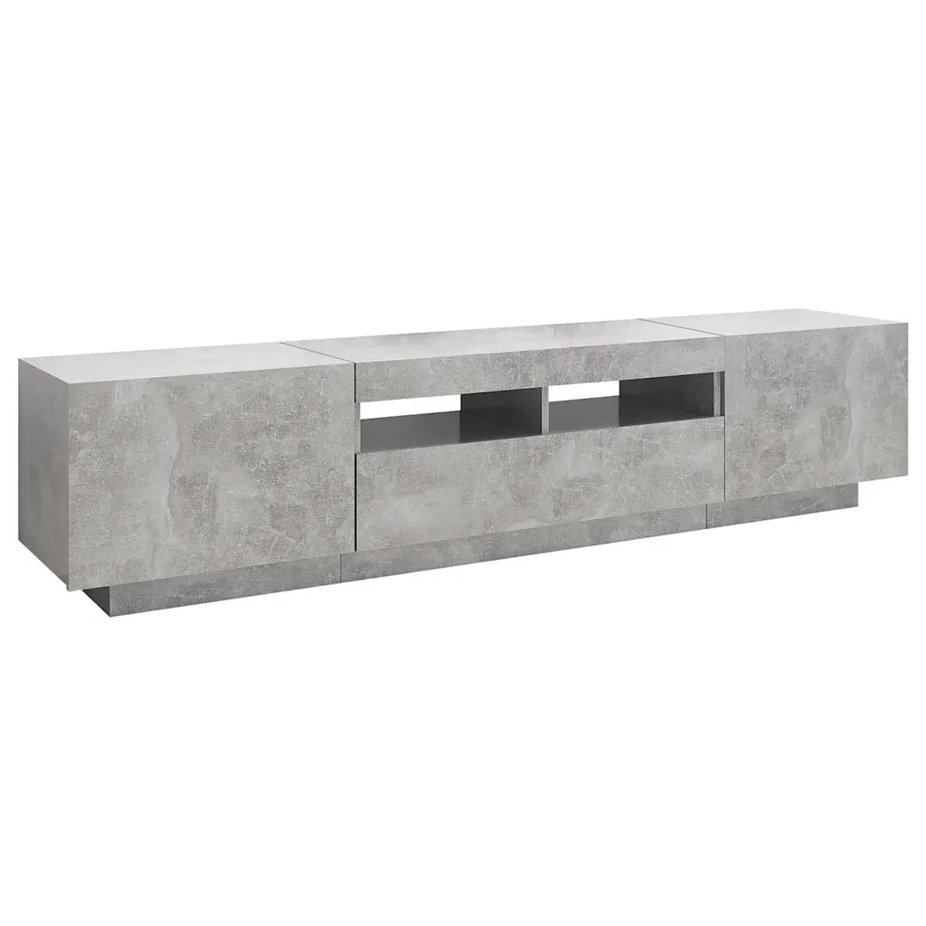 Mobile Porta TV con Luci LED-Mobile per TV-Credenza TV Grigio Cemento 180x35x40 cm