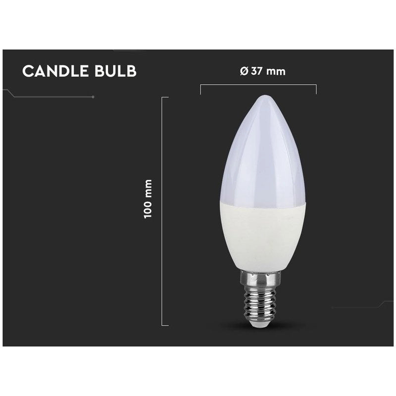 Lampada a Led E14 C37 7W 600LM Forma Goccia Oliva Candela SKU-111, Disponibili 3000K 4000K 6400K (Bianco Freddo 6500K)