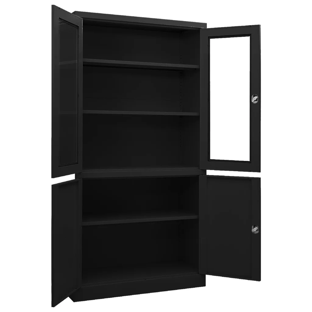 Armadio per Ufficio Nero 90x40x180 cm in Acciaio 335948