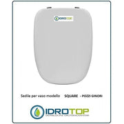 Copriwater pozzi ginori square bianco cerniera cromo-sedile-asse