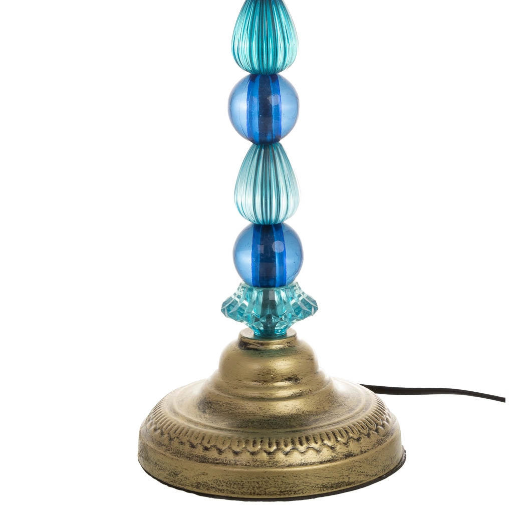Lampada in metallo blu con vetro acrilico colorato 30x47.5h cm