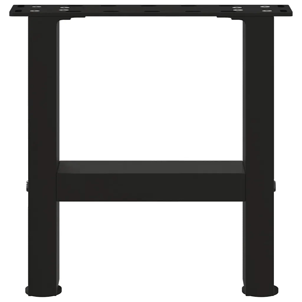 Gambe per Tavolino da Caff¨¨ Nere 2 pz-Gambe per mobili 40x(30-31) cm Acciaio