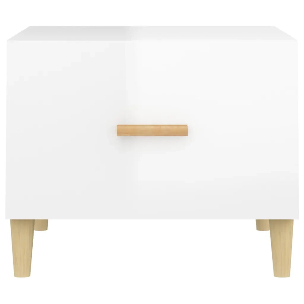 Tavolino da Salotto Bianco Lucido 50x50x40 cm Legno Multistrato cod mxl 15655