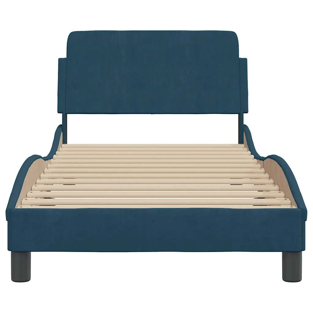 Giroletto con Testiera Dover Blu 80x200 cm in Velluto 373076