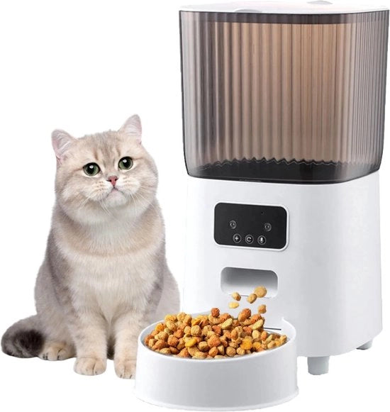 Dispensatore automatico per animali domestici - Capacità 5L - Regolazione orario e porzioni - Connessione Wi-Fi