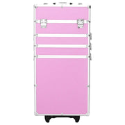 Valigia Trolley per Cosmetici Alluminio Rosa 91816