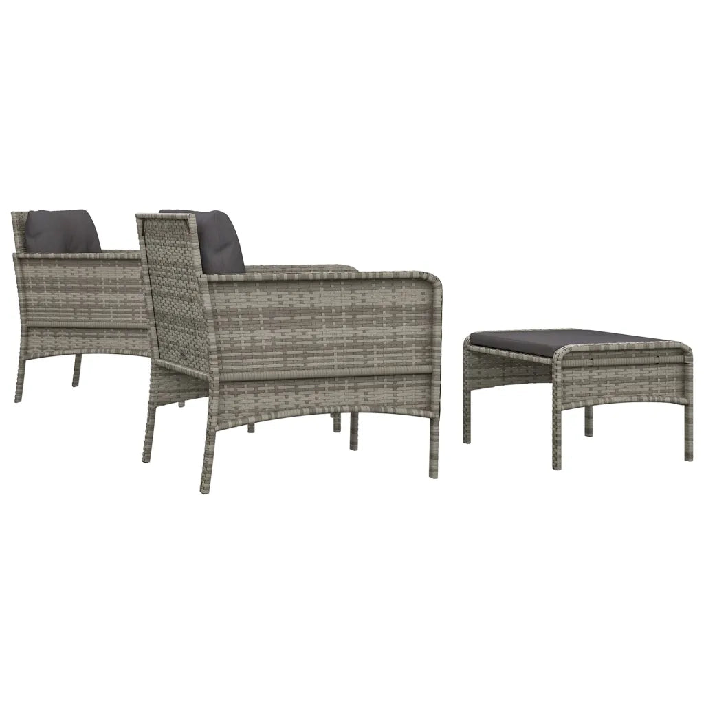 Set Divani da Giardino 5 pz con Cuscini in Polyrattan Grigio 319682