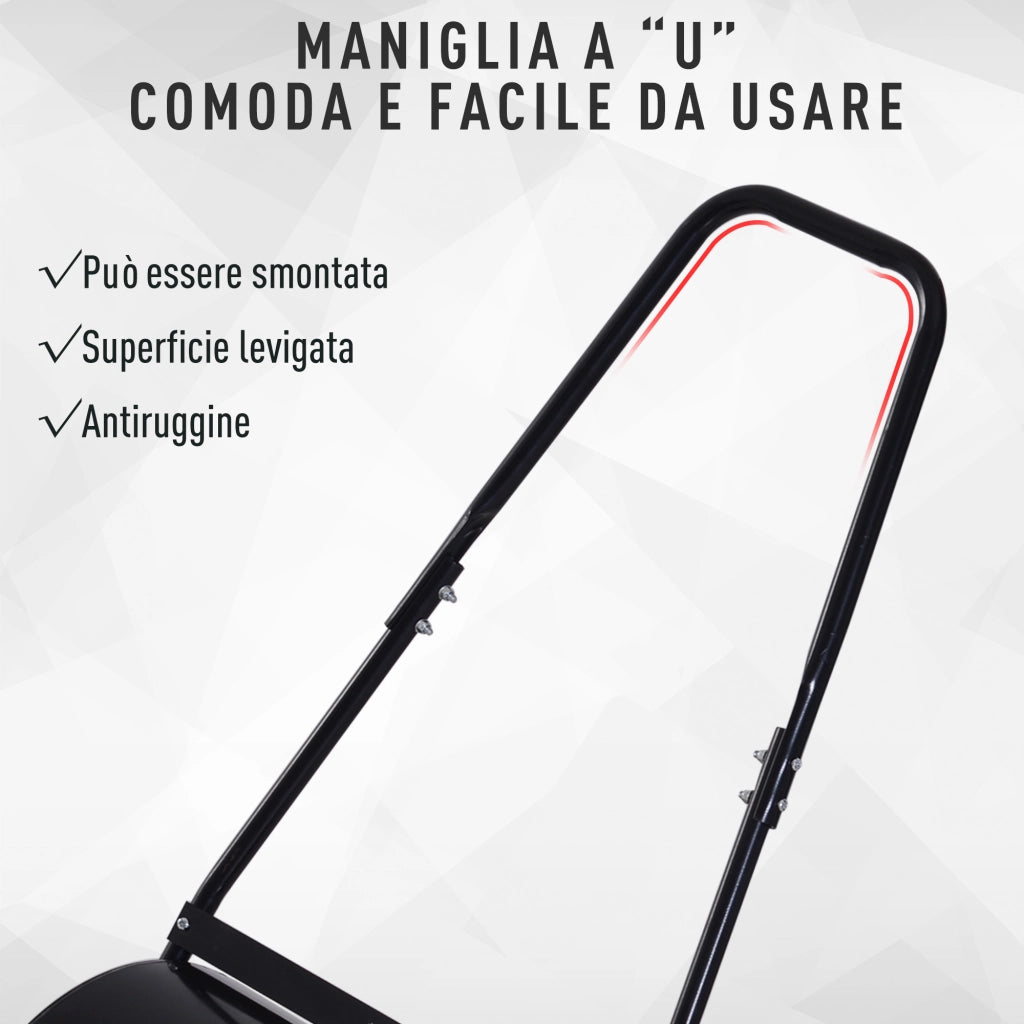 Rullo da Giardino in Metallo ¨C zephmum ¨C Nero, Serbatoio 60L, 57x40x123cm