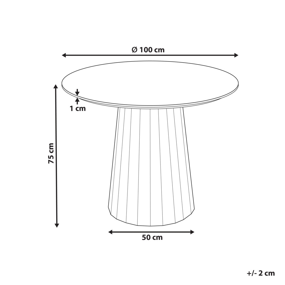 Tavolo da pranzo Nero MDF Struttura in acciaio ø 100 cm Rotondo Moderno Scandinavo