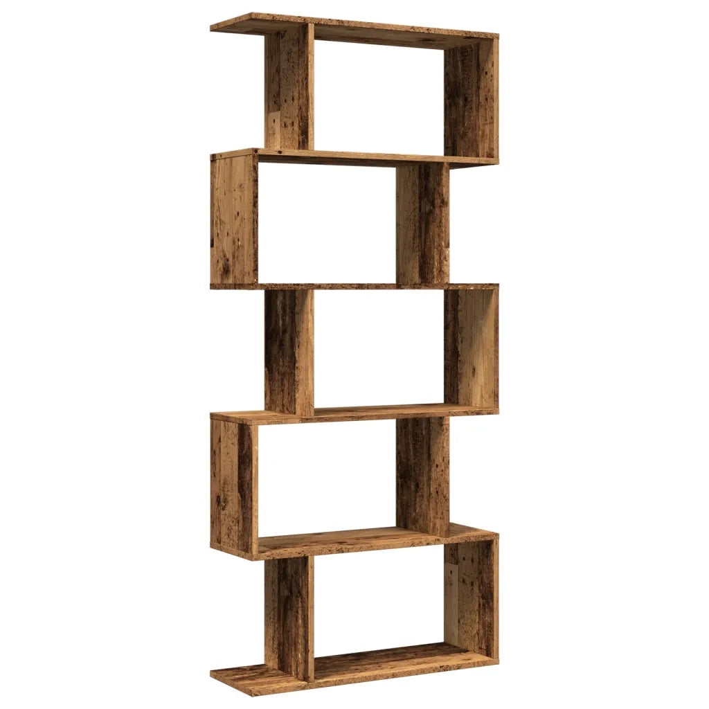 vidaXL Libreria Divisorio 5Ripiani Legno Antico 70x24x161cm Truciolato