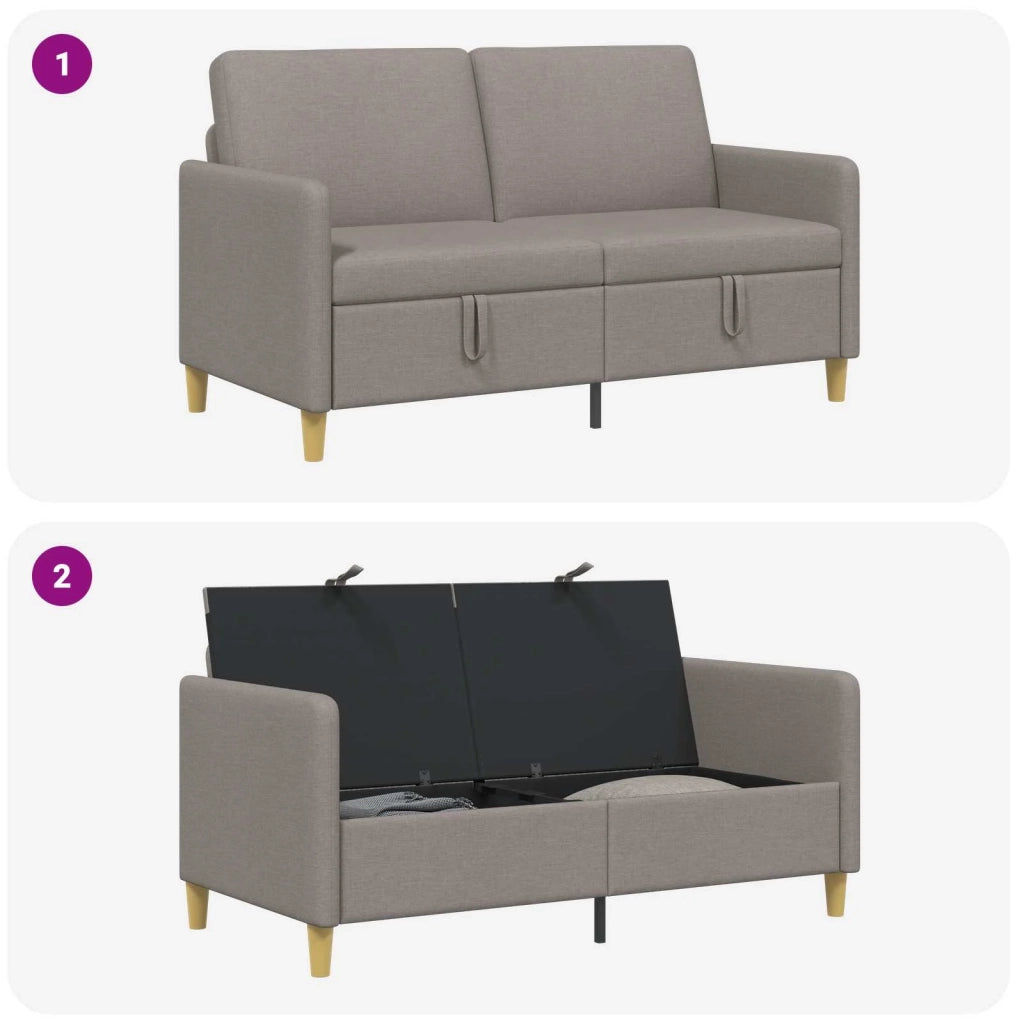 Divano con Storage Tortora 152 x 78 x 87 cm Poliestere 42036925