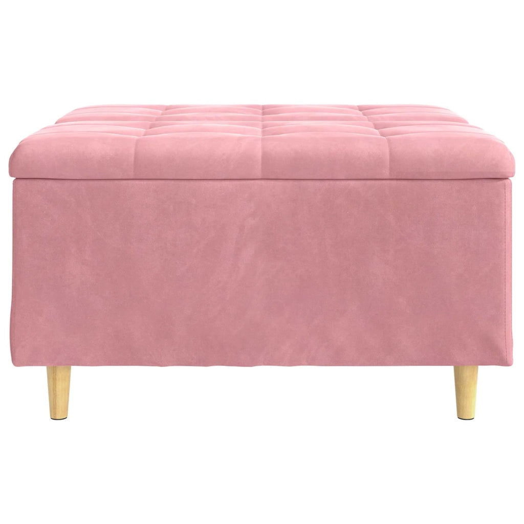 Pouf contenitore con cuscino Rosa 80 x 80 x 45 cm Velluto