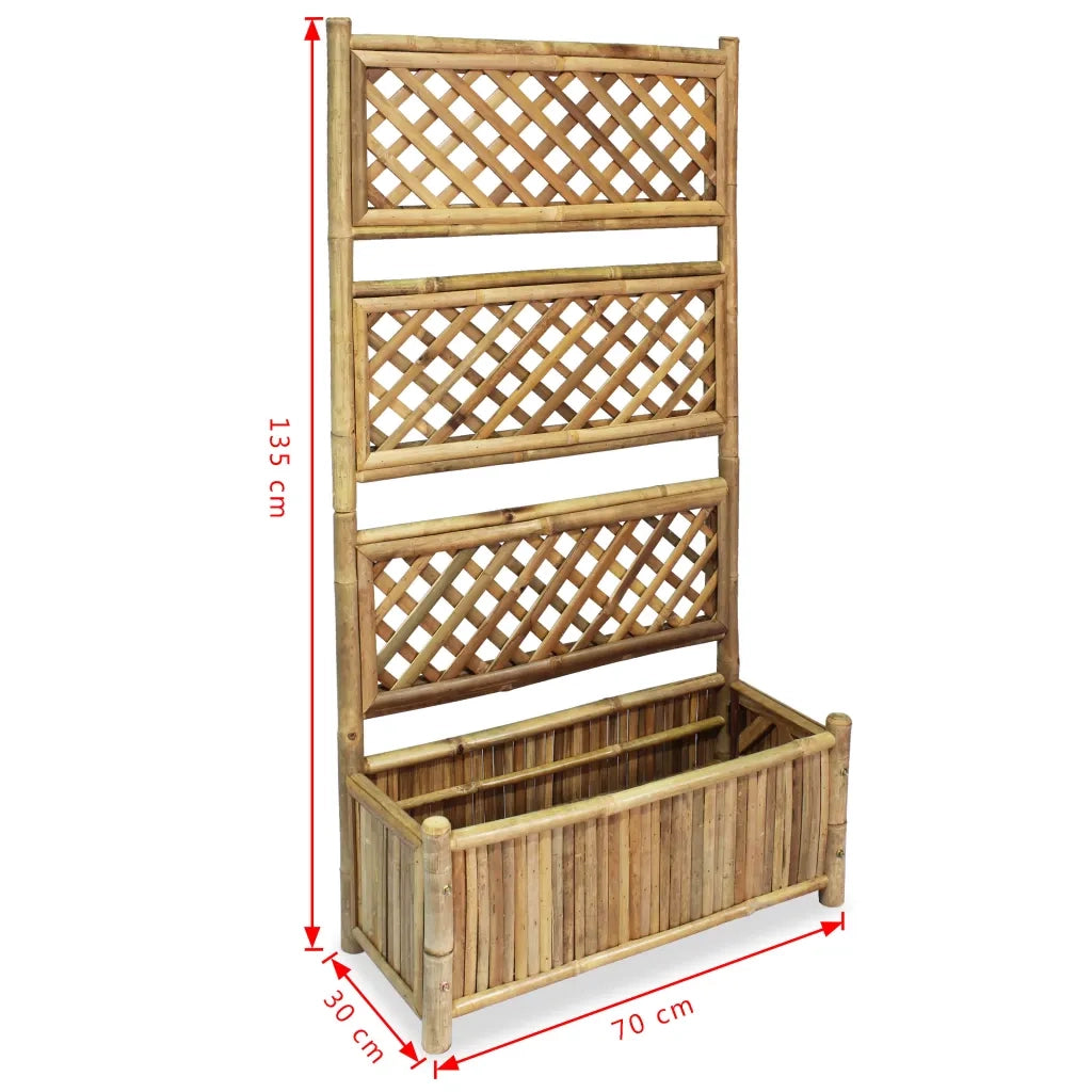 Letto Rialzato da Giardino con Graticcio in BambÃ¹ 70 cm