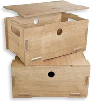 Set di 2 cassetti ripiegabili con coperchio - MDF - Ca. 30 x 20 x 14 - Cassetto di archiviazione per bambini - Cassettone in legno - Cassetto di archiviazione - Cassetto di regalo