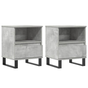 Set di 2 Comodini | Armadio da Notte | Mobiletto da notte Grigio Cemento 40x35x50 cm in Legno Multistrato