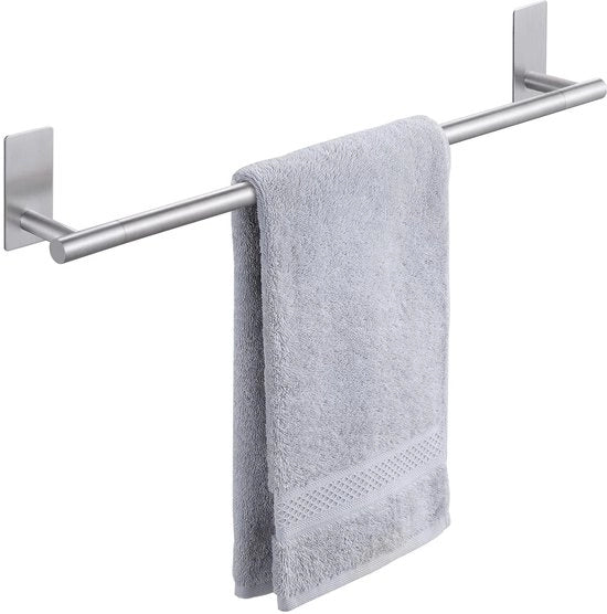 Raccordo per asciugamani autoadesivi, 60 cm supporto per asciugamani per la doccia, rack per asciugamani senza perforazione, finitura liscia in acciaio inossidabile SUS304, BTH7300S60-2