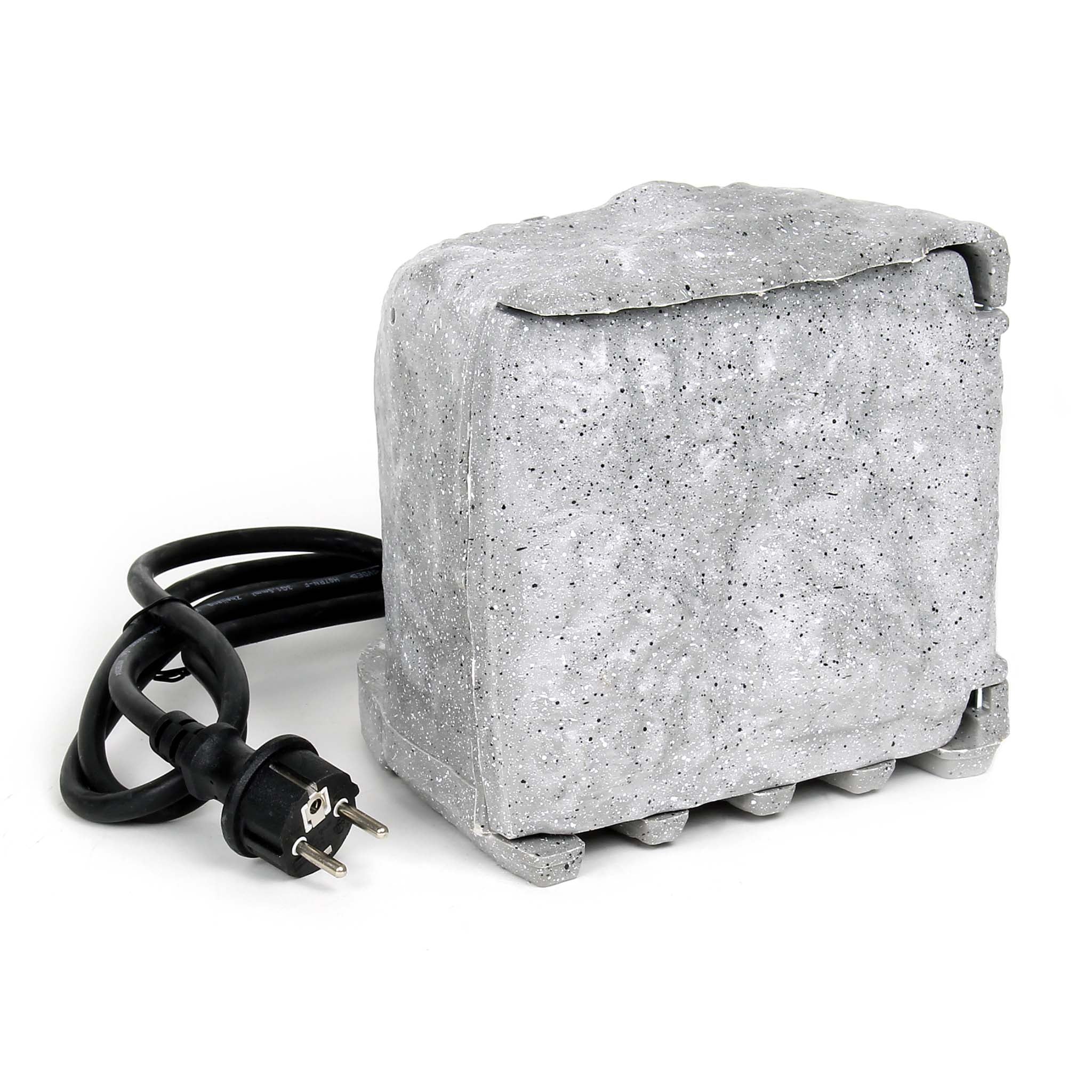 Presa multipla con sensore, effetto pietra, Multipresa per esterno con 4 prese, protezione IP44