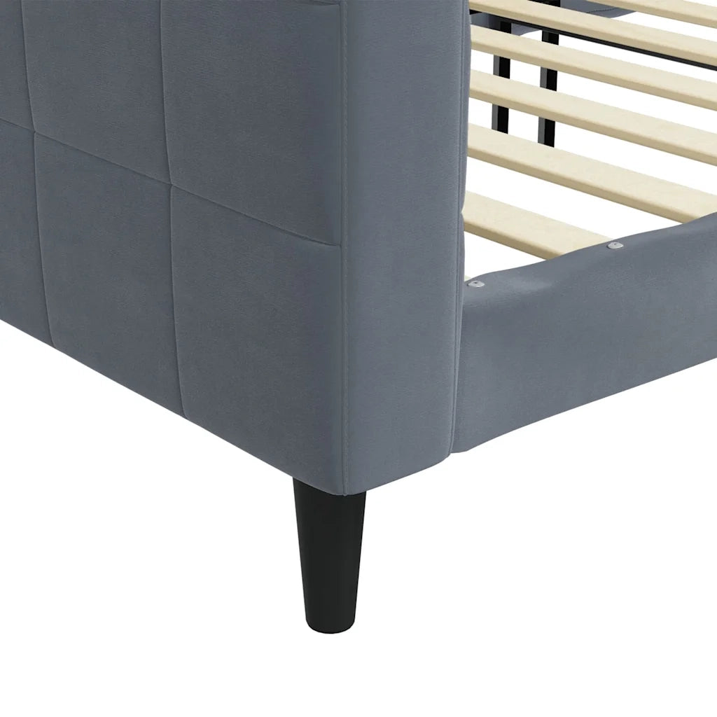 vidaXL Letto da Giorno Grigio Scuro 90x190 cm in Velluto